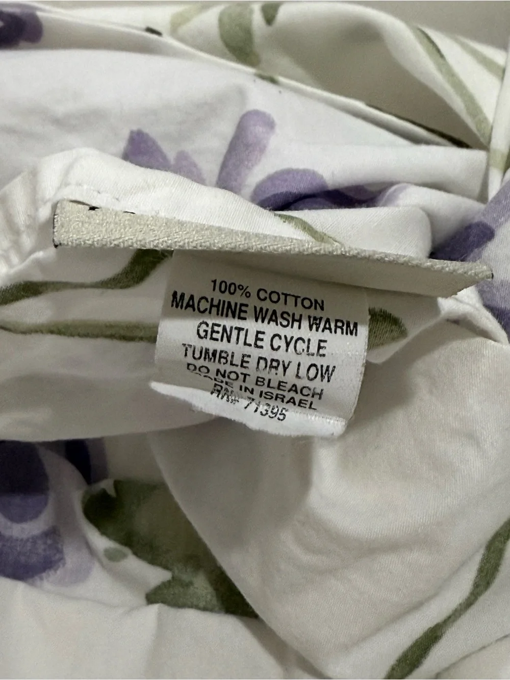 Pottery Barn 💯Cotton White Duvet Cover w/Purple Floral Print 2 Shams Full/Queen